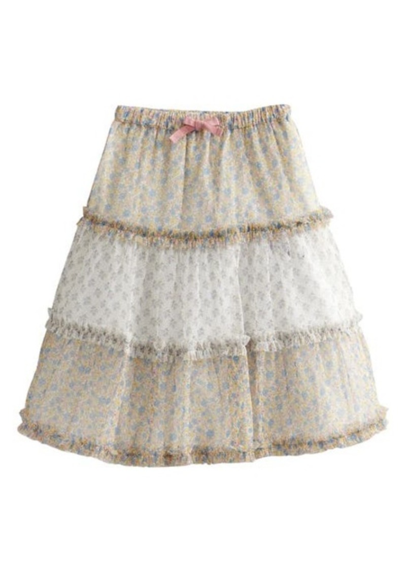 Mini Boden Kids' Floral Tiered Tull Skirt