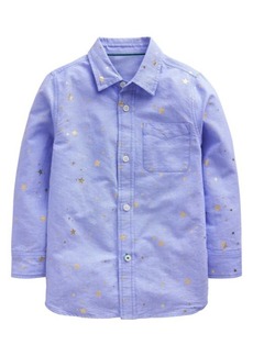 Mini Boden Kids' Foil Star Cotton Button-Up Shirt