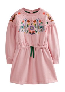 Mini Boden Kids' Folklore Embroidered Long Sleeve Sweatshirt Dress