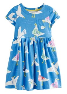 Mini Boden Kids' Fun Seagull Print Cotton Jersey Dress