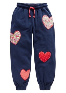 Mini Boden Kids' Heart Appliqué Cotton Fleece Joggers