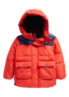 Mini Boden Kids' Hooded Technical Puffer Jacket