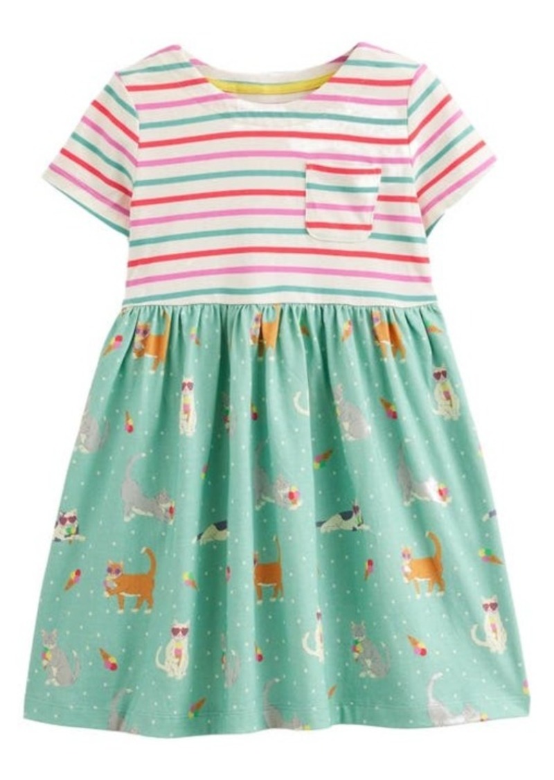 Mini Boden Kids' Mixed Print Cotton Dress