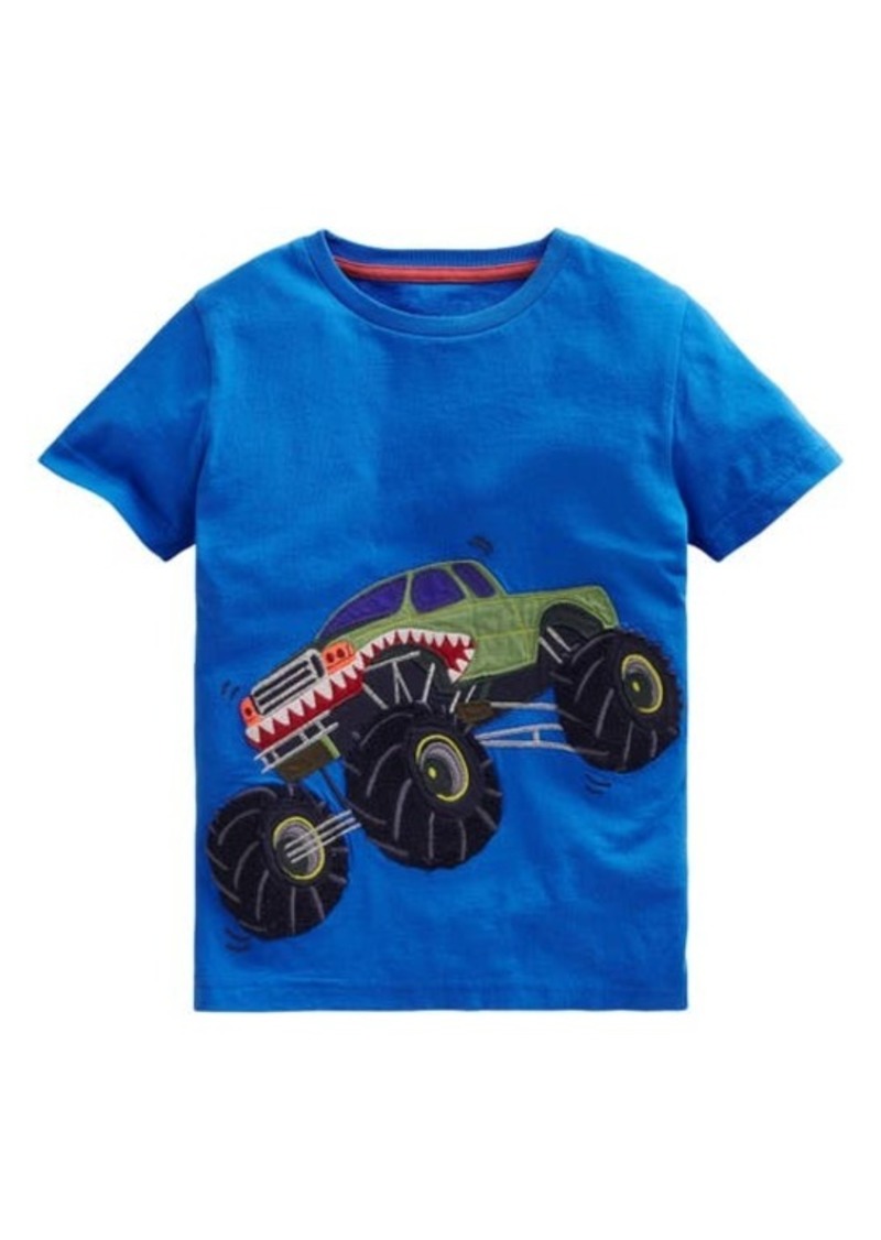 Mini Boden Kids' Monster Truck Appliqué Cotton T-Shirt