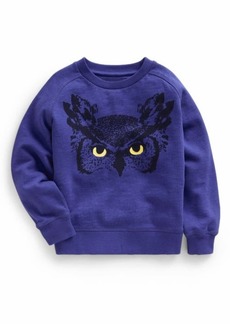 Mini Boden Kids' Owl Cotton Graphic Sweatshirt