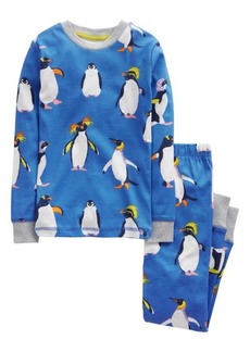 Mini Boden Kids' Penguin Fitted Two-Piece Cotton Pajamas