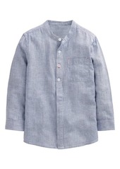 Mini Boden Kids' Pinstripe Cotton & Linen Popover Shirt