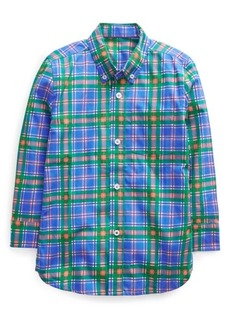 Mini Boden Kids' Plaid Long Sleeve Cotton Button-Down Shirt