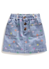 Mini Boden Kids' Polka Dot Cotton Denim Skirt