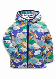 Mini Boden Kids' Print Hooded Puffer Jacket