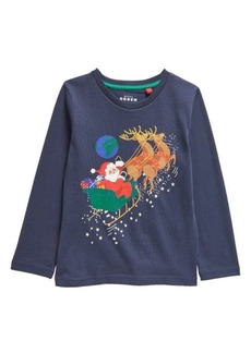 Mini Boden Kids' Santa Sleigh Cotton Graphic T-Shirt