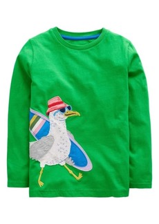 Mini Boden Kids' Seagull Appliqué Cotton T-Shirt