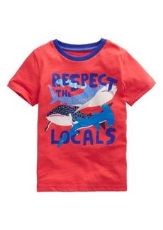 Mini Boden Kids' Sharks Cotton Graphic T-Shirt