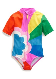 Mini Boden Kids' Short Sleeve One-Piece Rashguard Swimsuit