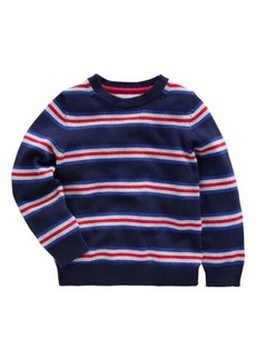 Mini Boden Kids' Sparkle Stripe Crewneck Sweater