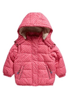 Mini Boden Kids' Star Print 2-in-1 Convertible Hooded Puffer Coat