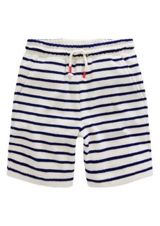 Mini Boden Kids' Stripe Appliqué Shark Terry Cloth Shorts