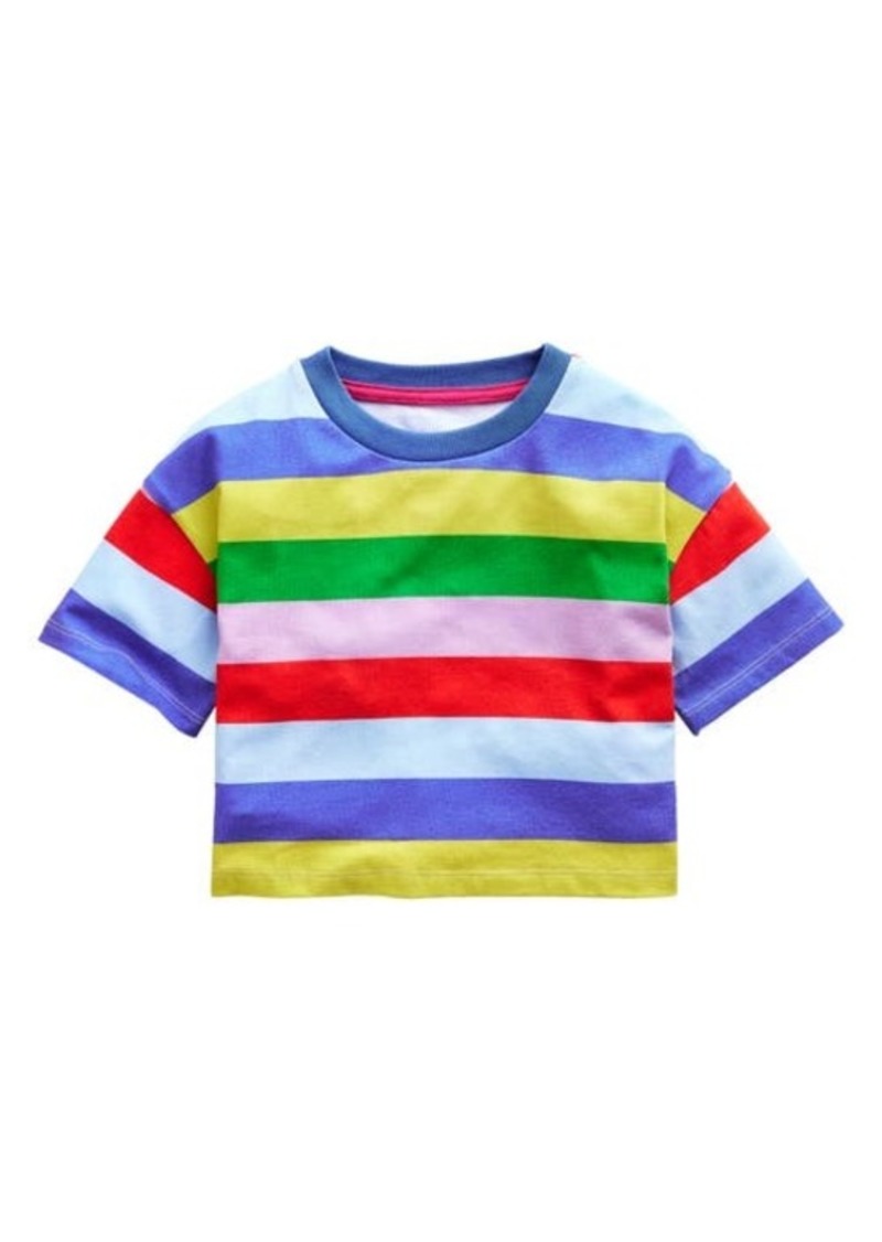 Mini Boden Kids' Stripe Cotton Crop T-Shirt