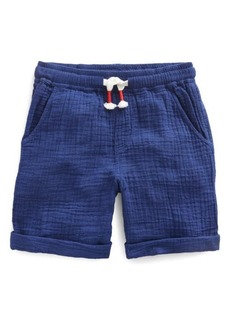 Mini Boden Kids' Stripe Cuffed Cotton Shorts