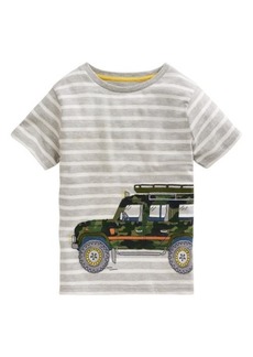 Mini Boden Kids' Stripe Jeep Appliqué Cotton T-Shirt