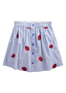 Mini Boden Kids' Stripe Ladybug Embroidered Cotton Skirt
