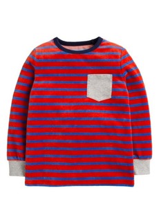 Mini Boden Kids' Stripe Long Sleeve Velour Top