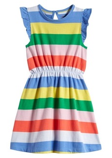 Mini Boden Kids' Stripe Ruffle Sleeve Jersey Dress