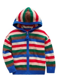 Mini Boden Kids' Stripe Zip-Up Sweater Jacket