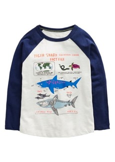 Mini Boden Kids' Tiger Shark Long Sleeve Cotton Graphic T-Shirt