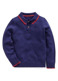 Mini Boden Kids' Tipped Collared Sweater