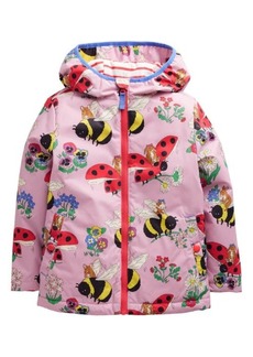 Mini Boden Kids' Water Resistant Jersey Lined Hooded Jacket