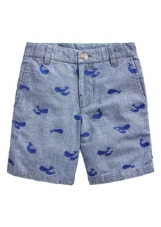 Mini Boden Kids' Whale Embroidered Cotton Chino Shorts