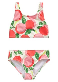 Mini Boden Kids' Peach Print Two-Piece Swimsuit