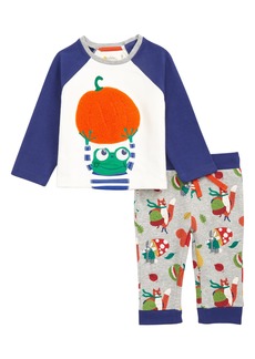 Mini Boden Stretch Cotton Long Sleeve Graphic Tee & Joggers Set in Multi Bonkers Conkers at Nordstrom
