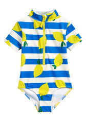 Mini Boden Toddler Girl s Mini Boden Kids Lemon Stripe Rashguard