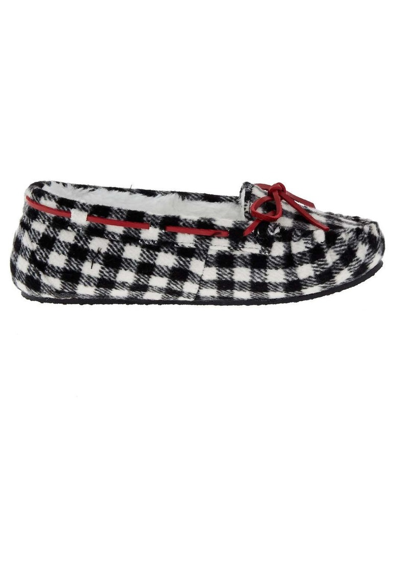 Minnetonka Cally Slipper In Black/white Check