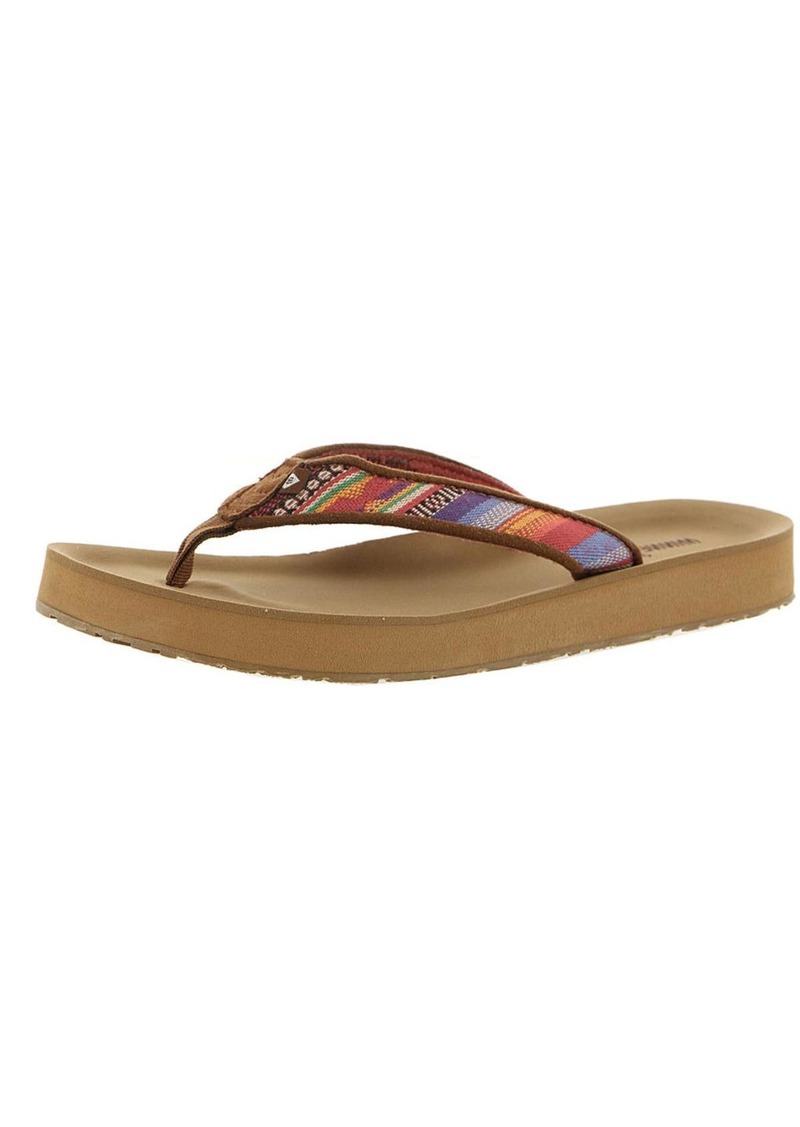 Minnetonka Hedy Womens Aztec Print Slip On Flip-Flops