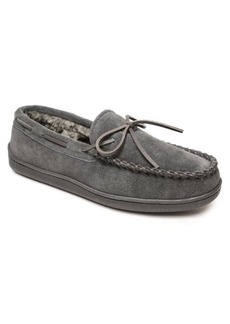 Minnetonka Fleece Lined Moccasin in Charcoal at Nordstrom
