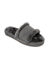 Minnetonka Loni Faux Fur Slide Slipper in Charcoal at Nordstrom