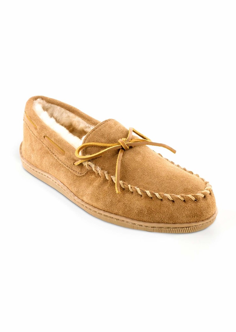 minnetonka men's sheepskin hardsole moccasin slippers