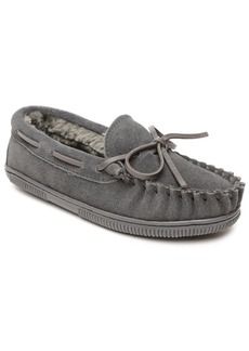 Minnetonka Toddler Boys Pile Lined Hardsole Moccasin Slippers - Charcoal