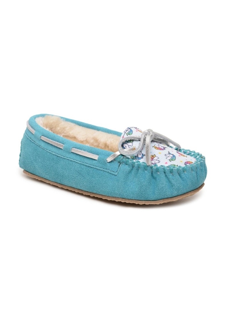 Minnetonka Toddler Girls Cassie Moccasin Slippers - Unicorn Turquoise