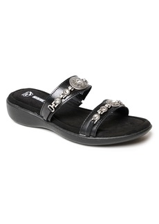 Minnetonka Women's Brenn Embellished Slide Sandals - Black