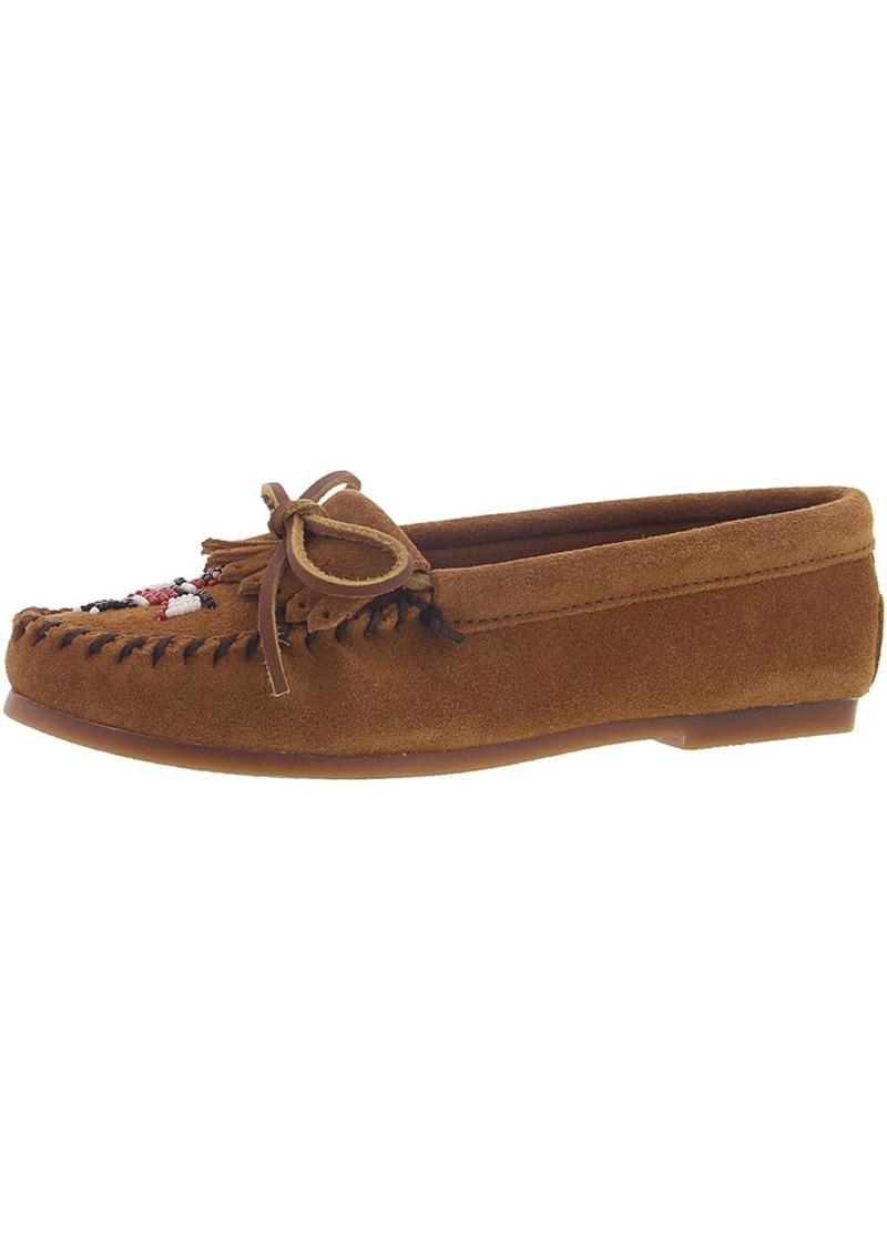 Minnetonka Thunderbird Womens Suede Fringe Moccasins