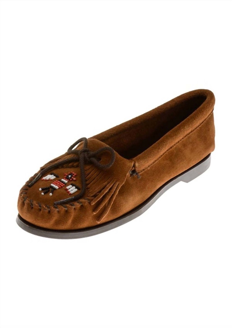 Minnetonka Women's Thunderbird Boat Sole Moccasin In Brown