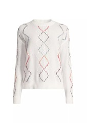 Minnie Rose Cash Fringe Cashmere Cable-Knit Sweater