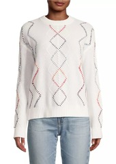 Minnie Rose Cash Fringe Cashmere Cable-Knit Sweater