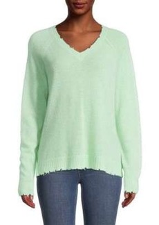 Minnie Rose Distressed Cashmere Sweater