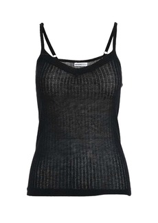 Minnie Rose Fine Silk/cashmere Tank Top In Black