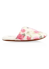 Minnie Rose Floral Cashmere Slippers